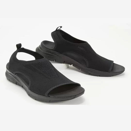 Damen Komfortable Sandaletten mit atmungsaktiver Strickoberfläche und ergonomischem Fußbett