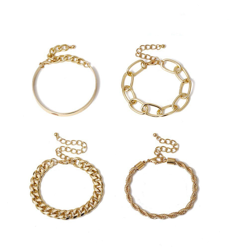 Damen Armreif-Set mit modischen Glieder- und Zopfdesigns Shop Nory
