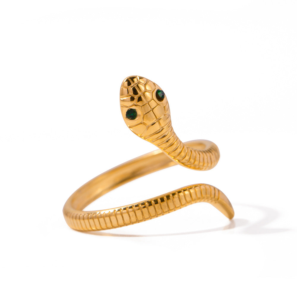Damen Offener Ring mit stilvollem Schlangenmotiv Shop Nory