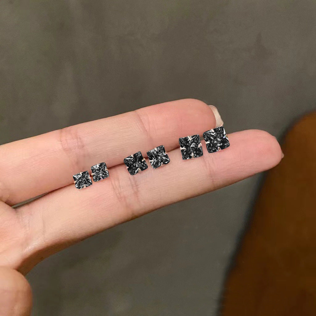 Damen Ohrringe mit funkelnden quadratischen Zirkonia-Steinen Shop Nory