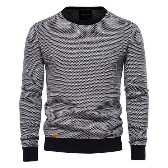 Herren Strickpullover im modernen Wabenmuster mit angenehmem Tragegefühl