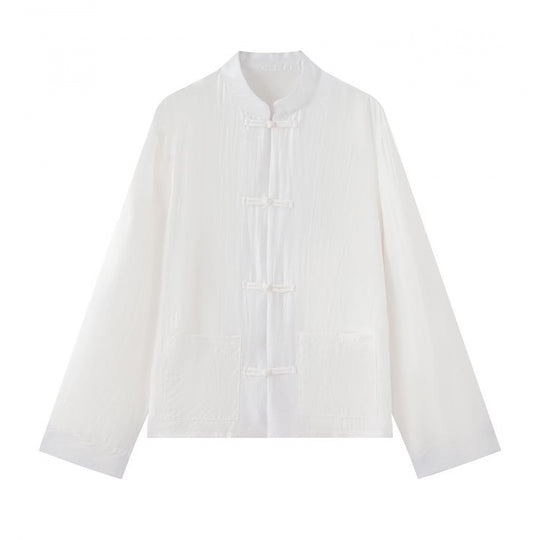 Unisex Leichte Baumwoll-Tunika mit Stehkragen und traditioneller Froschknopf‑Verschluss Shop Nory