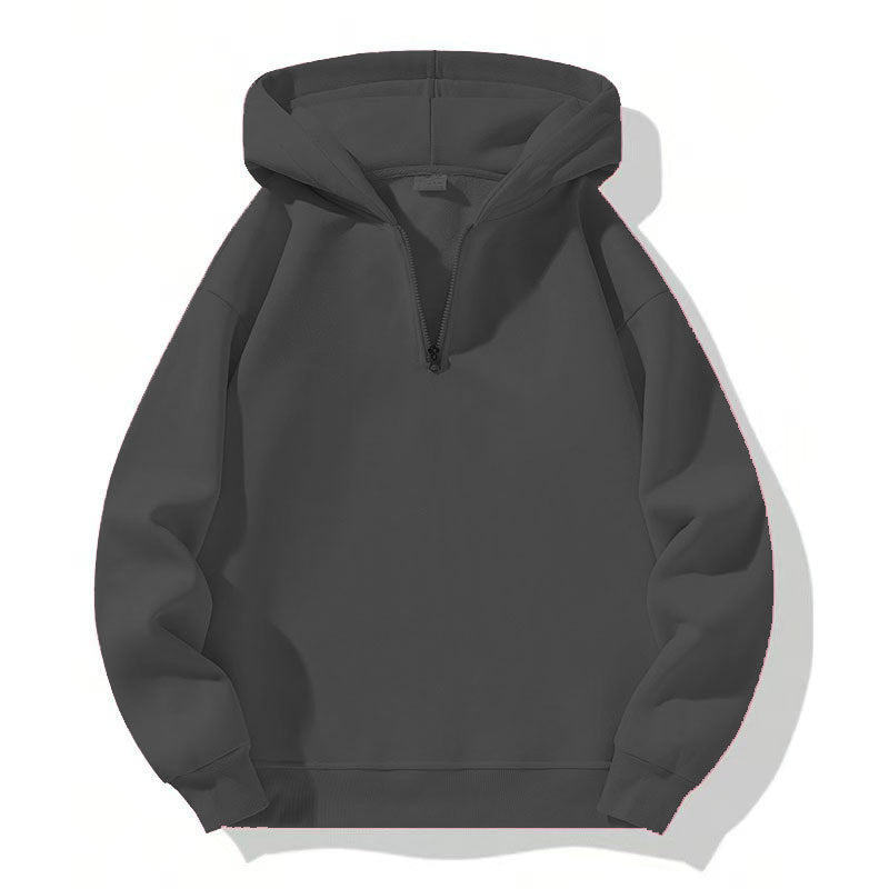 Herren sportlicher Kapuzenpullover mit halbem Reißverschluss