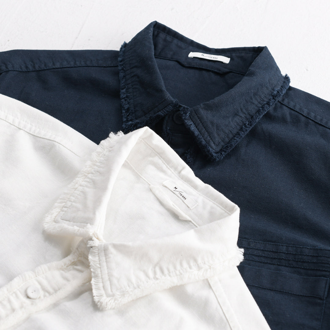 Herren Fransen-Overshirt aus Baumwollmix mit Brusttasche und Knopfleiste Shop Nory