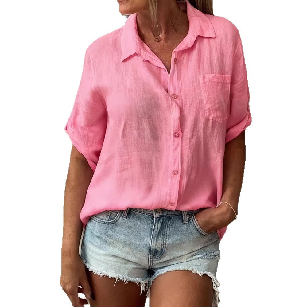 Damen Sommerliche Kurzarmbluse Shopnory