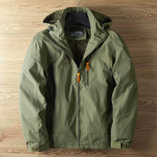 Herren Atmungsaktive wasserabweisende Outdoorjacke mit Kapuze und Reißverschluss Shop Nory