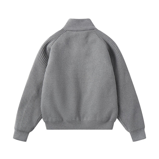 Unisex Strick-Zipjacke mit Stehkragen und gerippten Ärmeln Shop Nory