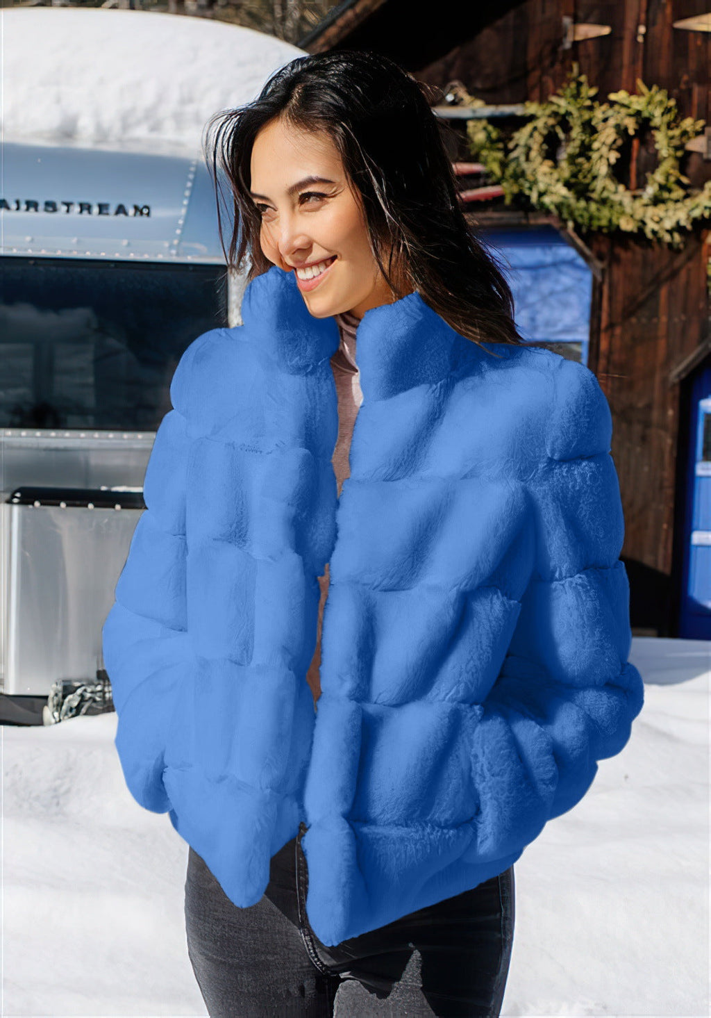 Damen Modische Daunenjacke mit hohem Kragen