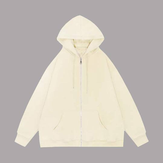 Unisex nan lässige Kapuzenjacke mit robustem Metall-Reißverschluss doppellagiger Kapuze und tiefen Känguru-Eingrifftaschen Shop Nory