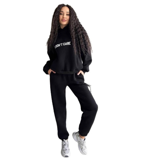 Damen Oversized Hoodie- und Jogginghose-Set aus French-Terry mit Statement-Print Shop Nory