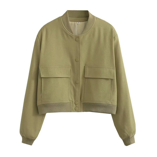 Damen Kurzblouson im Utility‑Stil mit Klappentaschen und Rippbündchen Shop Nory