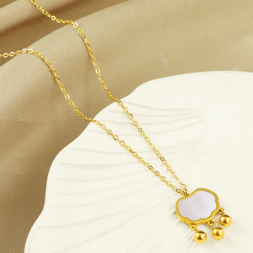 Damen Elegante Goldbeschichtete Lack Anhänger Kette Shop Nory