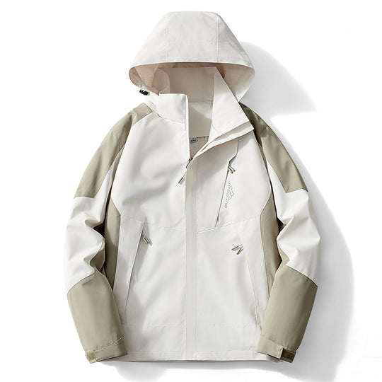 Herren Colorblock Softshell-Trekkerjacke mit Kapuze, verdeckten Reißverschlüssen und seitlichen Eingrifftaschen Shop Nory