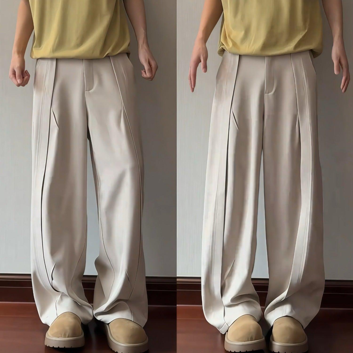 Herren Bundfaltenhose Weit