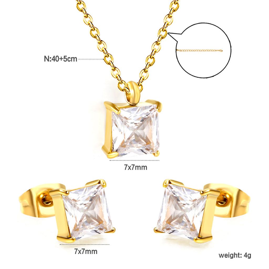 Damen Schmuckset mit elegantem Kristallanhänger und funkelnden Ohrsteckern Shop Nory