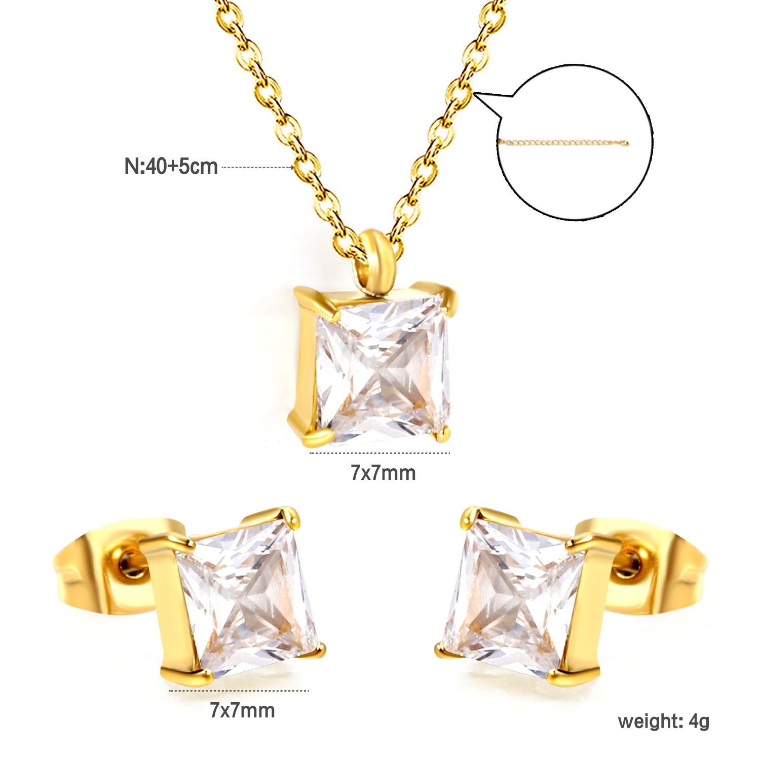 Damen Schmuckset mit elegantem Kristallanhänger und funkelnden Ohrsteckern Shop Nory