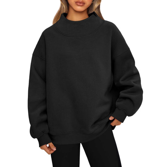 Damen Oversized-Sweatshirt mit hohem Stehkragen und überschnittener Schulter Shop Nory