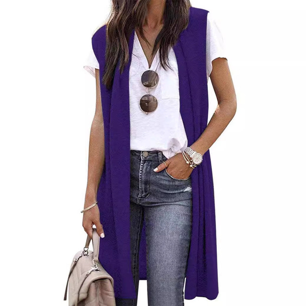 Damen Elegante Langstrickweste im lässigen Stil Shopnory