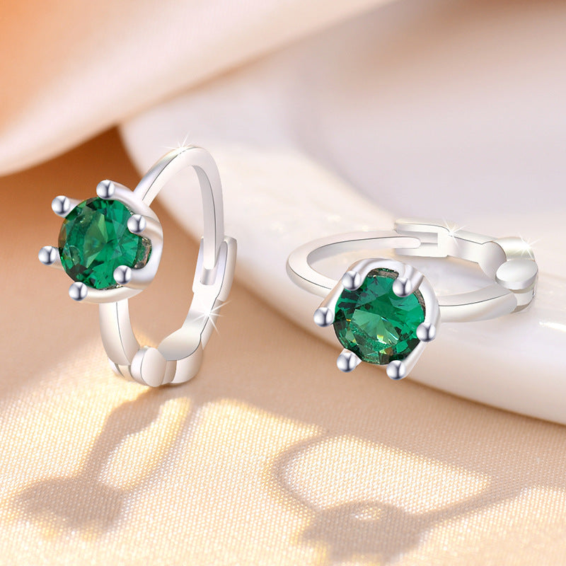Damen elegante Funktionsohrringe mit grünem Kristallanhänger Shop Nory