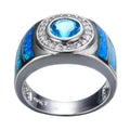 Damen Ring mit funkelndem blauen Opal und Zirkonia-Verzierung Shop Nory