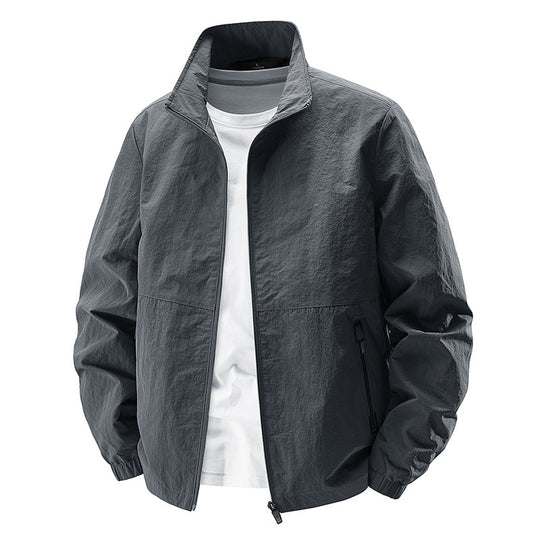 Herren Ultraleichte winddichte Freizeitblousonjacke mit Stehkragen und Reißverschlusstaschen Shop Nory