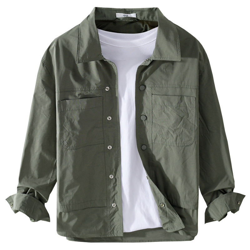 Herren Leichtes Baumwoll-Overshirt mit Kentkragen, aufgesetzten Brusttaschen und Relaxed-Fit Shop Nory