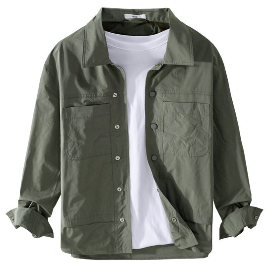 Herren Leichtes Baumwoll-Overshirt mit Kentkragen, aufgesetzten Brusttaschen und Relaxed-Fit Shop Nory