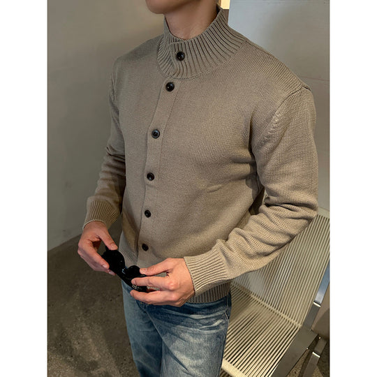 Herren Strickjacke mit Stehkragen und Knopfleiste Shop Nory