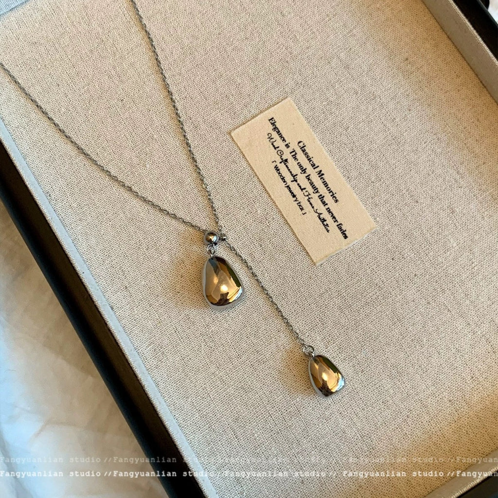 Damen Halskette mit stilvollem Tropfenanhänger Shop Nory