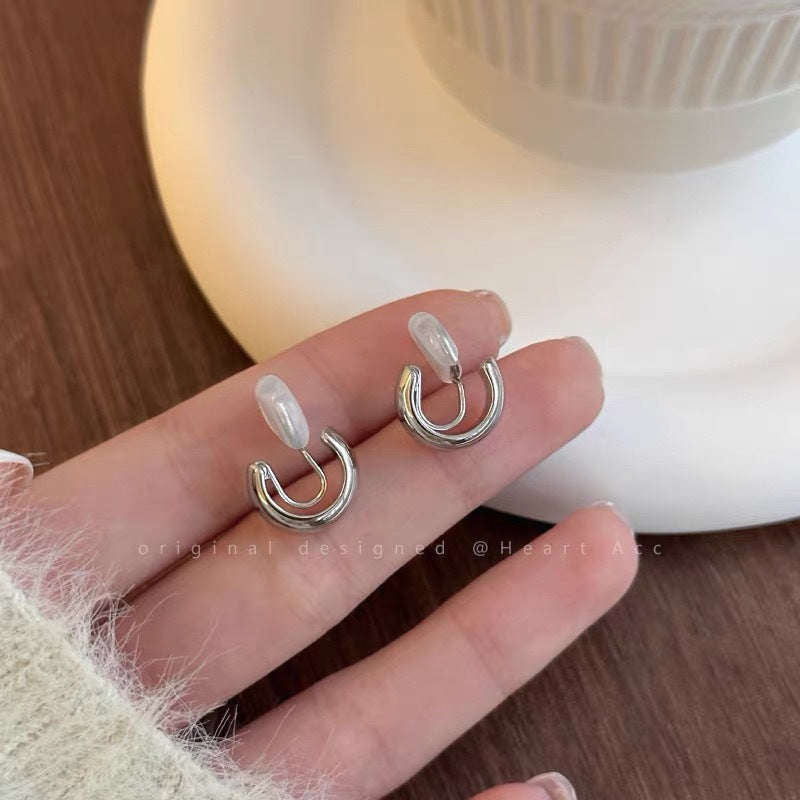 Damen Ohrstecker im modernen Halbmond-Design Shop Nory