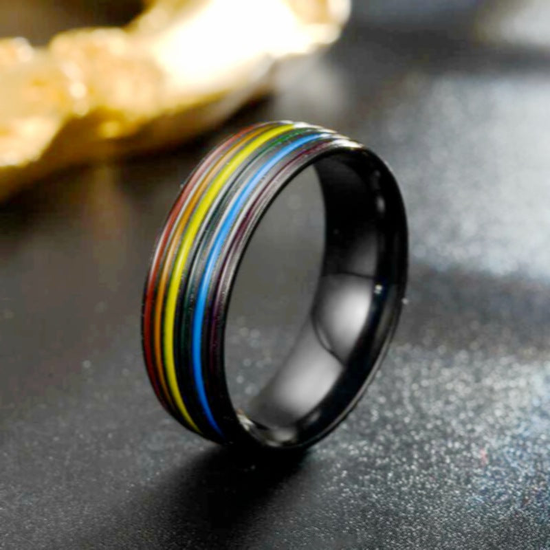 Damen Ring mit buntem Streifenmuster Shop Nory