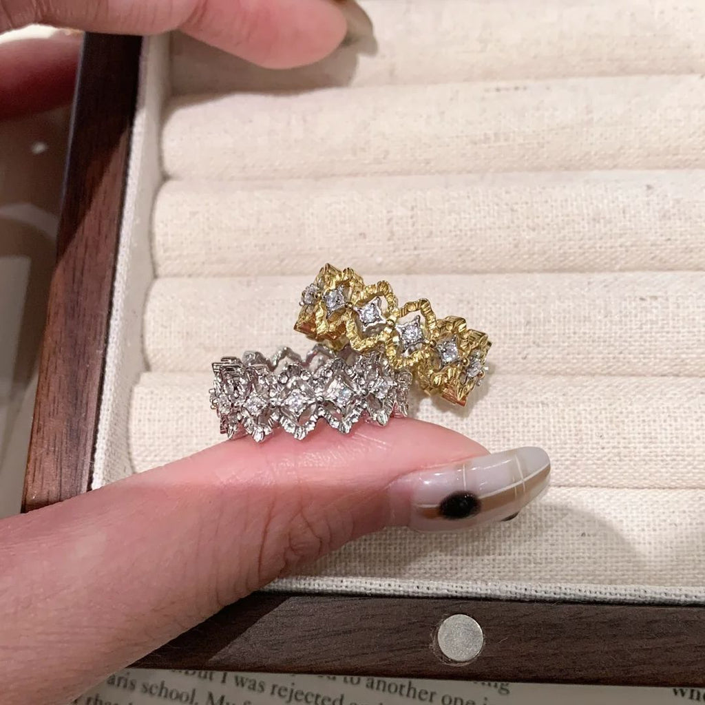 Damen filigraner Ring mit funkelnden Strasssteinen Shop Nory