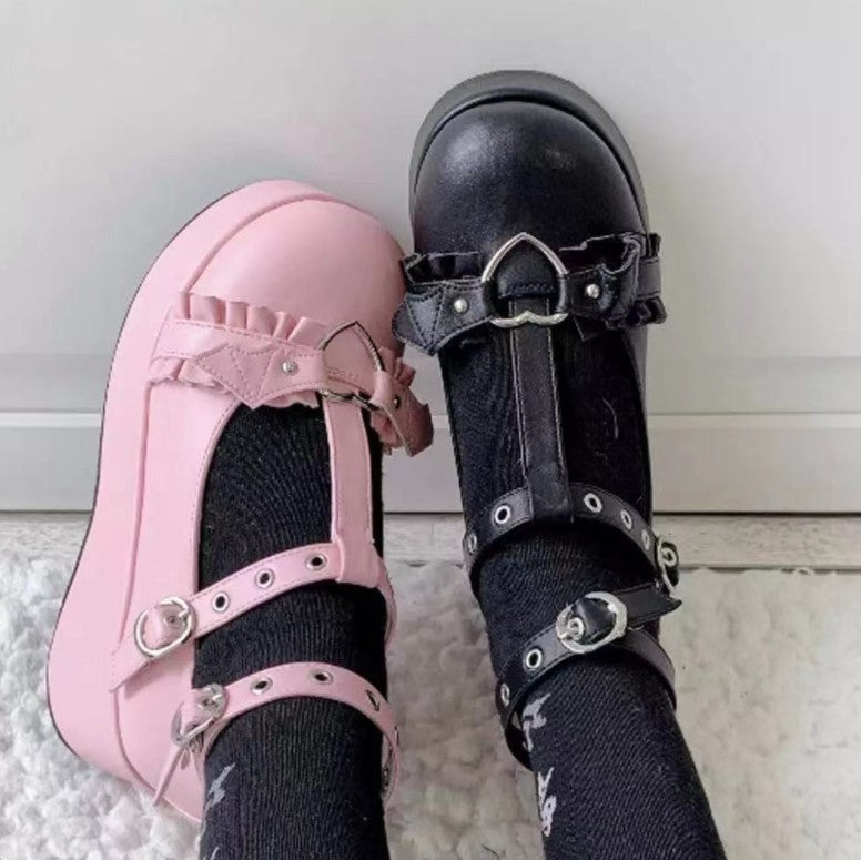 Damen Modische Mary Jane Schuhe mit verstellbaren Riemen und dekorativen Schnallen Shopnory