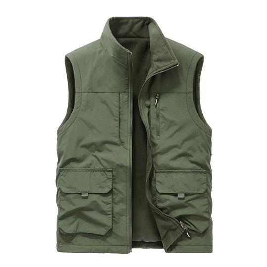 Herren Multifunktionale Outdoor-Utility-Weste mit Microfleece‑Innenlage und Mehrfachtaschen Shop Nory