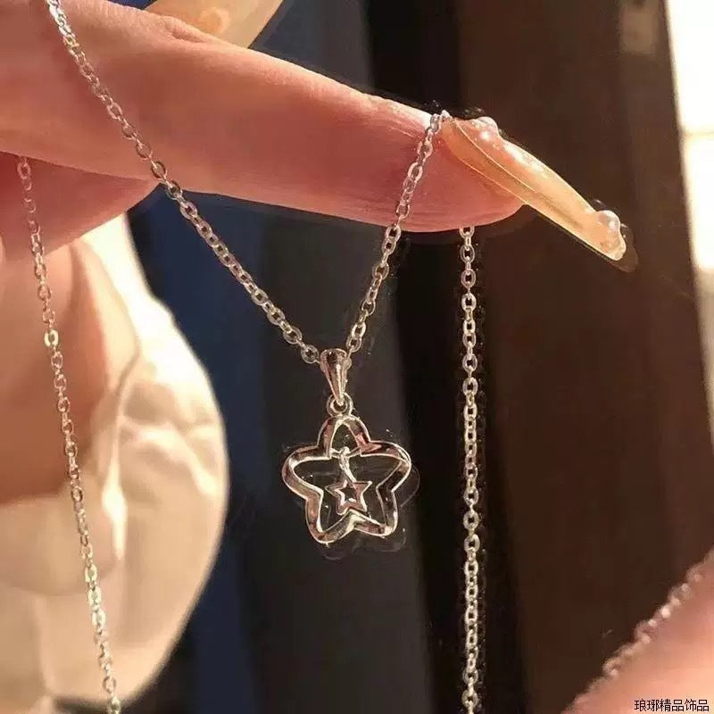 Damen Halskette mit funkelndem Sternenanhänger Shop Nory