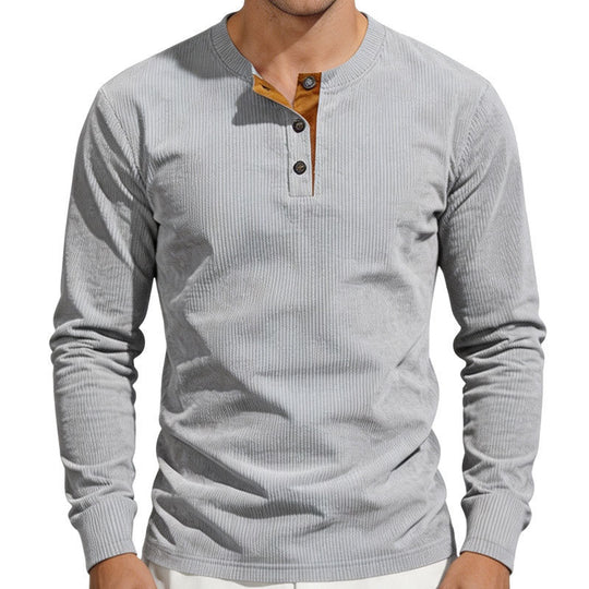 Herren Thermo-Ripp-Langarm-Henleyshirt mit Knopfleiste Shop Nory