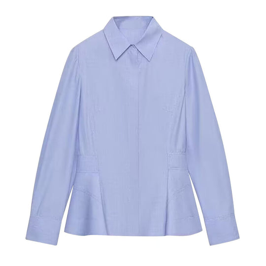 Damen Taillierter Kurzblazer im Peplum‑Schnitt mit Hemdkragen Shop Nory