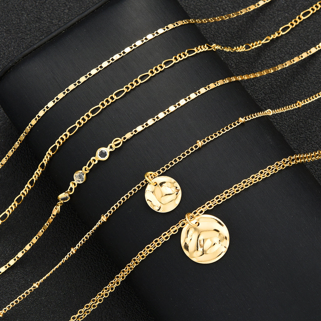 Damen mehrlagige Halskette mit filigranen Designs und eleganten Anhängern Shop Nory