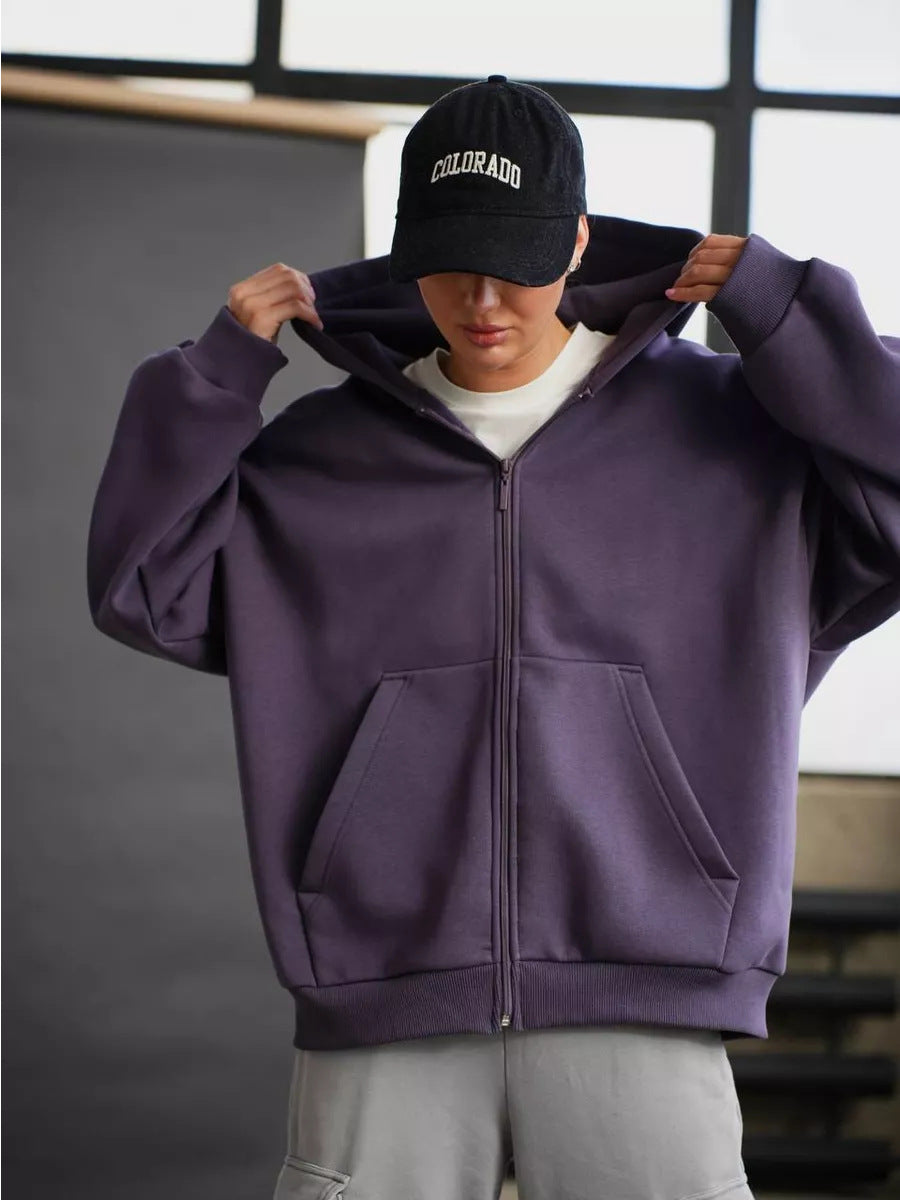 Damen Zip-Hoodie mit lässigem Schnitt und großen Taschen Shopnory