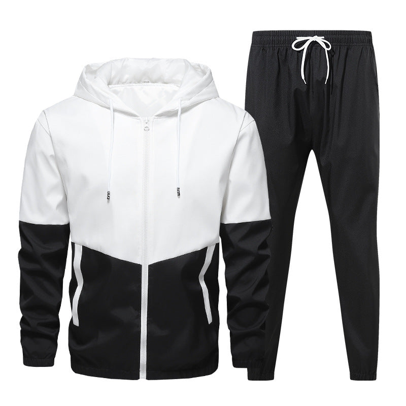 Herren Zweiteiliges Trainingsanzug-Set mit Kapuzenjacke und elastischer Jogginghose Shop Nory
