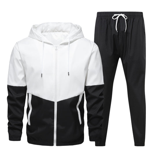 Herren Zweiteiliges Trainingsanzug-Set mit Kapuzenjacke und elastischer Jogginghose Shop Nory