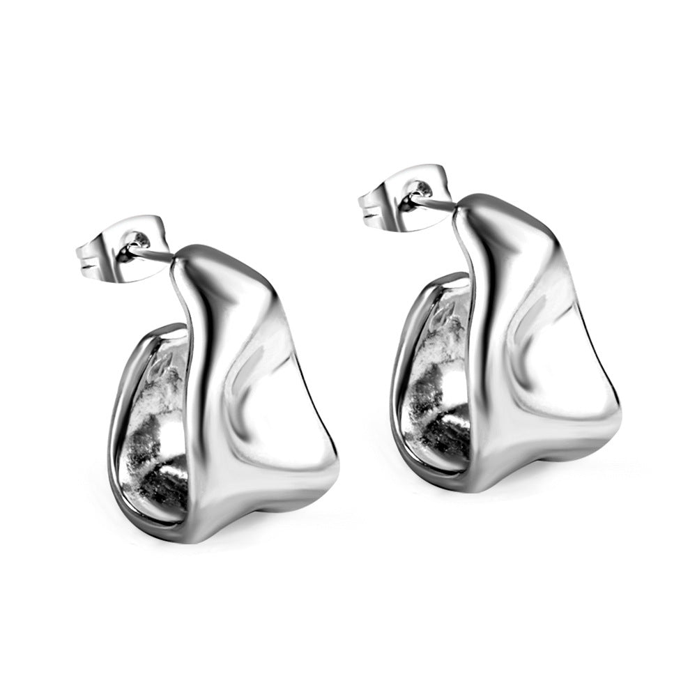 Damen stilvolle Ohrstecker mit einzigartigem Wellendesign Shop Nory