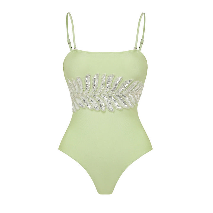Damen Eleganter Einteiler mit funkelnden Paillettenapplikationen