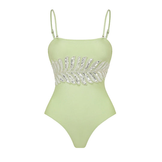 Damen Eleganter Einteiler mit funkelnden Paillettenapplikationen
