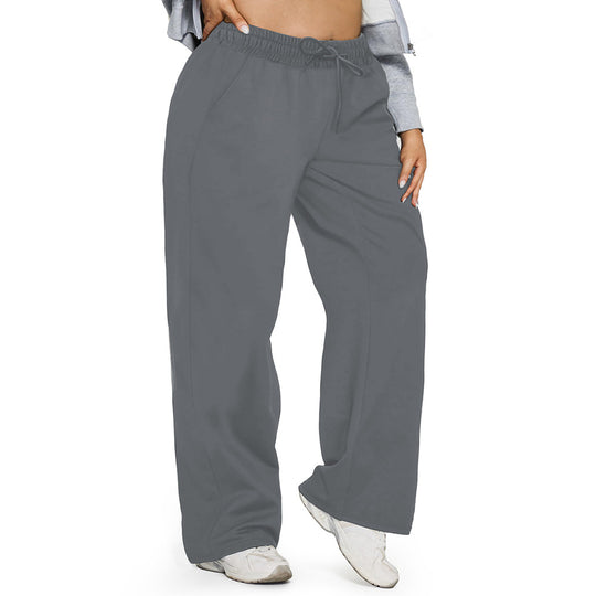 Damen Weite High-Waist Yogahose mit Leopardenmuster und Kordelzug Shopy Nory