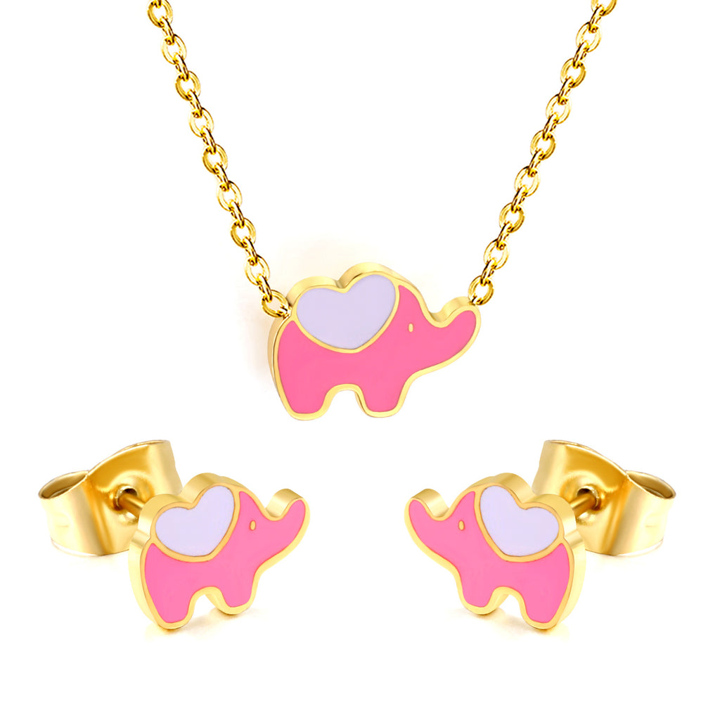 Damen Schmuckset mit niedlichem Elefanten-Anhänger und passenden Ohrringen Shop Nory