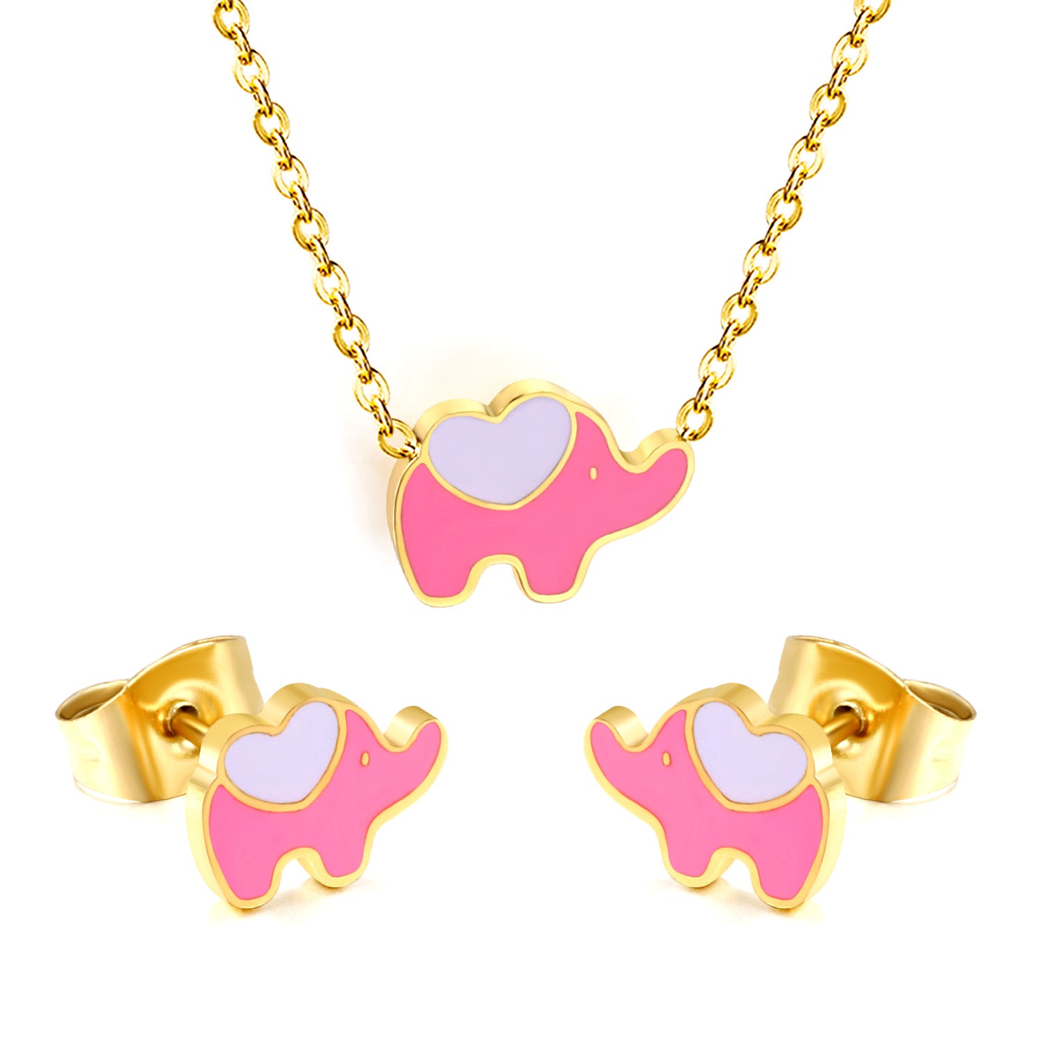 Damen Schmuckset mit niedlichem Elefanten-Anhänger und passenden Ohrringen Shop Nory