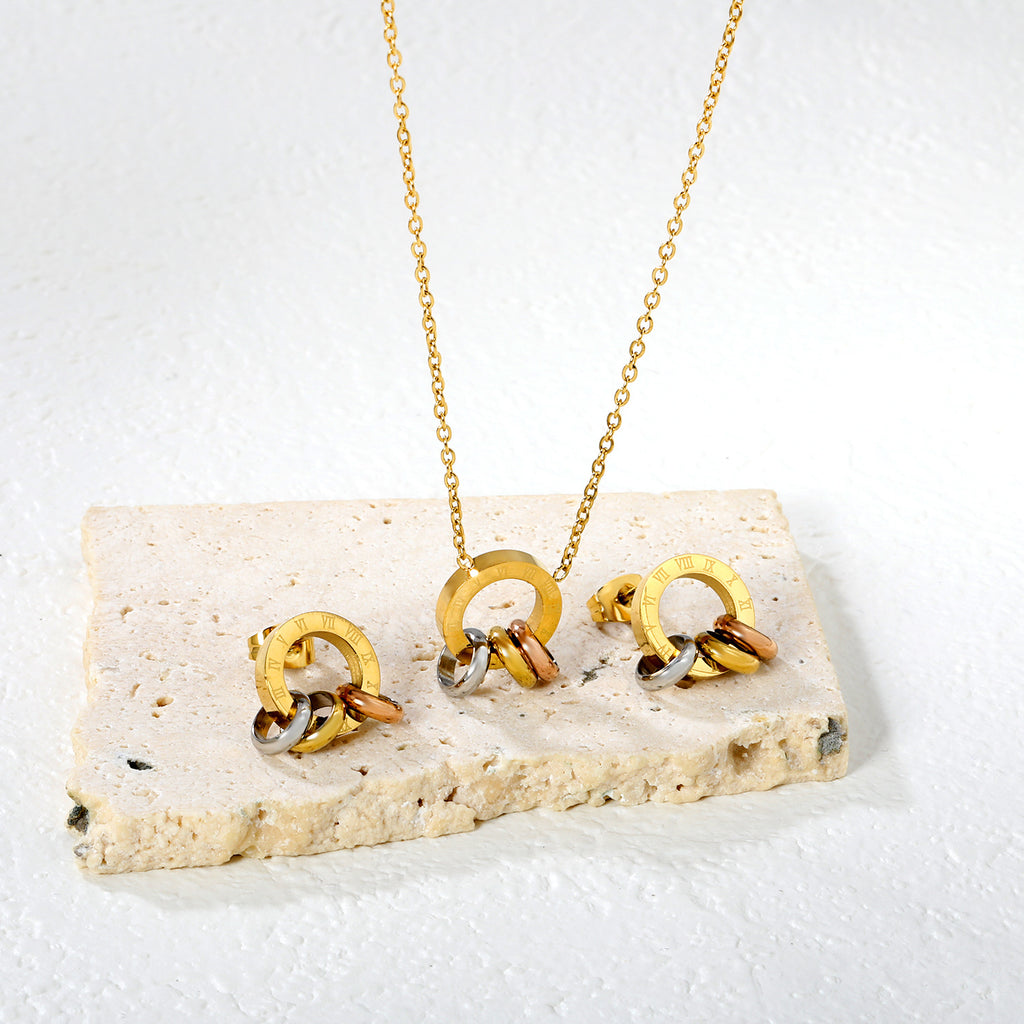 Damen Schmuckset mit eleganter Halskette und passenden Ohrsteckern Shop Nory