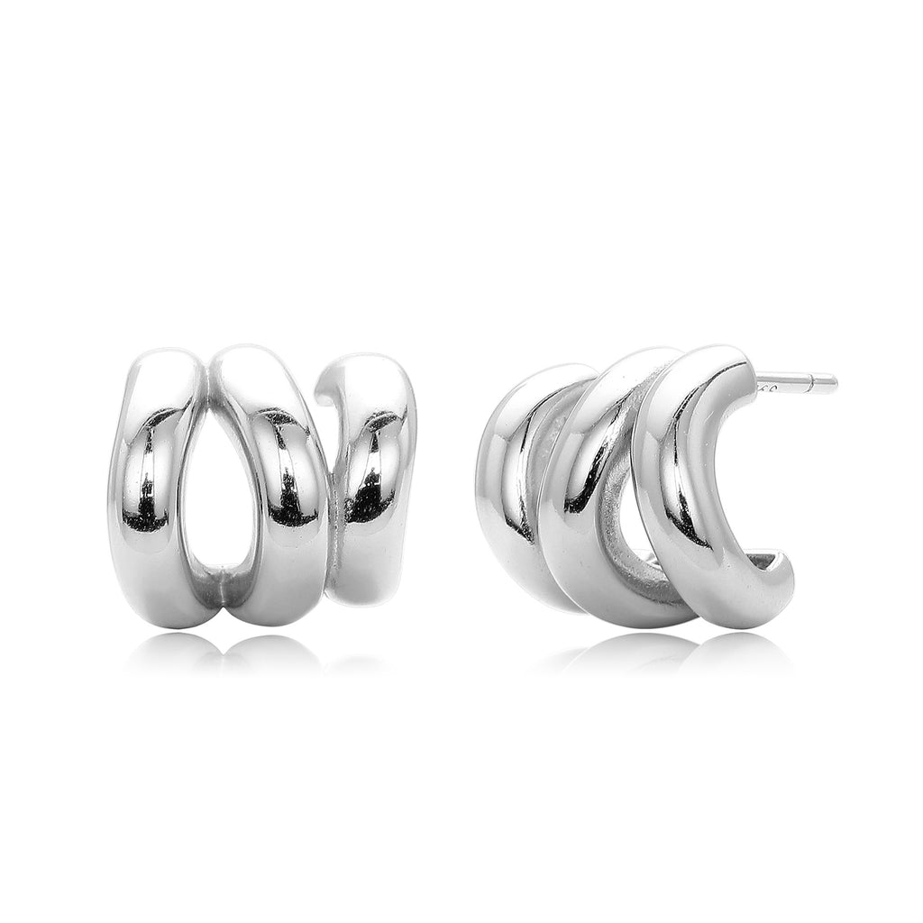 Damen Ohrhänger im eleganten, geschwungenen Design aus hochwertigem 925 Sterling Silber Shop Nory