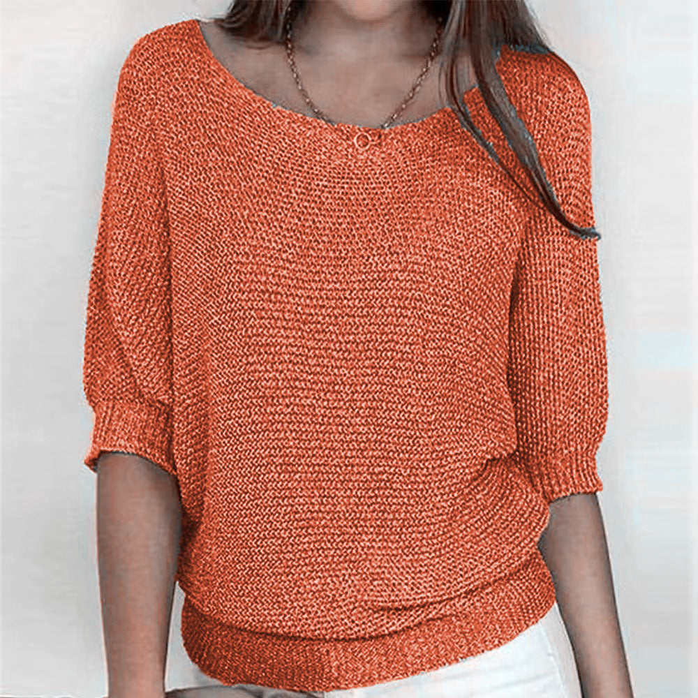 Damen nan legerer kastiger Feinstrickpullover mit weitem Ausschnitt Shop Nory